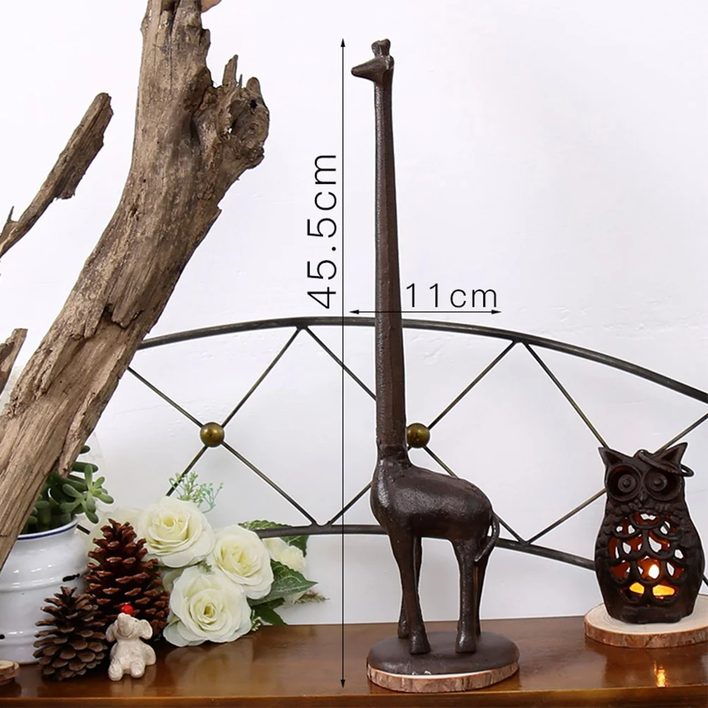 الحديد الزرافة الأنسجة حامل خمر زخرفة الزخرفية لغرفة المعيشة مكتب المدخل الإبداعية الزرافة شكل الأنسجة الرف #4