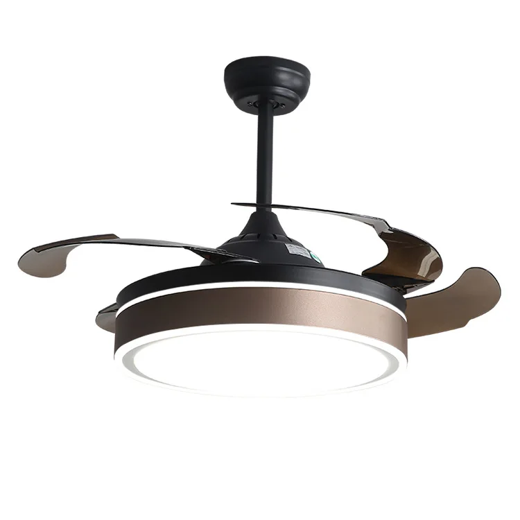 Ventilatore da soffitto retrattile moderno da 42 pollici con telecomando a luce led con velocità del vento regolabile a 6 velocità