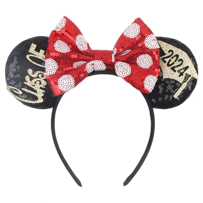 Class Of 2024 Graduation Disney Mouse Ears Headband Happy New Year Hairband Festival Party Dress Up DIY Hair Accessories