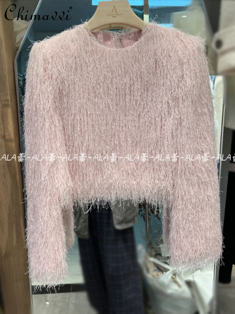 

Korean Style Fashionable Sweet Temperament Long-Sleeved Women's Sweater Spring Autumn New Wool Tassel Knitted Pullover Sweaters