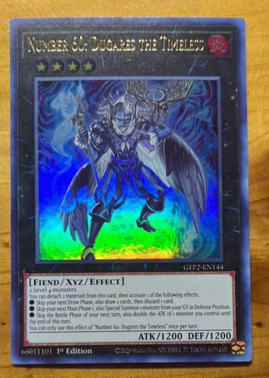 

Yugioh KONAMI Duel Monsters GFP2-EN144 Номер 60: Dugares the Timeless Ультра редкая азиатская английская коллекция мятная карта