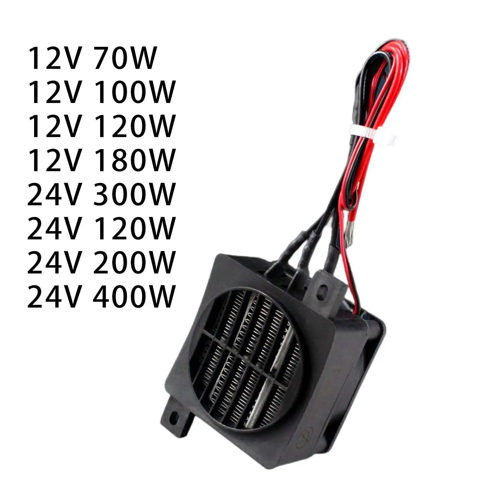 DC 12V 24V PTC Heating Element Adjustable Thermostat Overheat Protector Adjustable Mini Electric Heater Fan for Indoor Bedroom DC 12V 24V PTC Heating Element Adjustable Thermostat Overheat Protector Adjustable Mini Electric Heater Fan for Indoor Bedroom