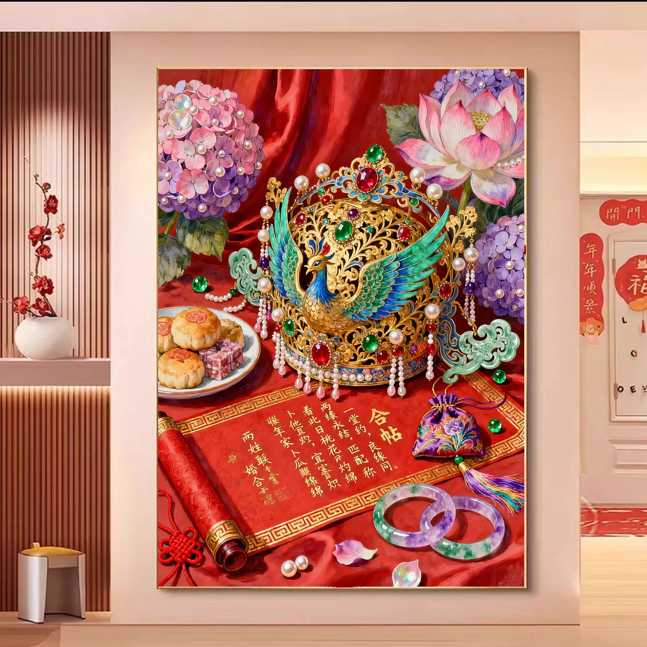 

Wedding 9CT 11CT Embroidery DIY Printed Kits Cross Stitch Thread Needlework Home Decor Crafts