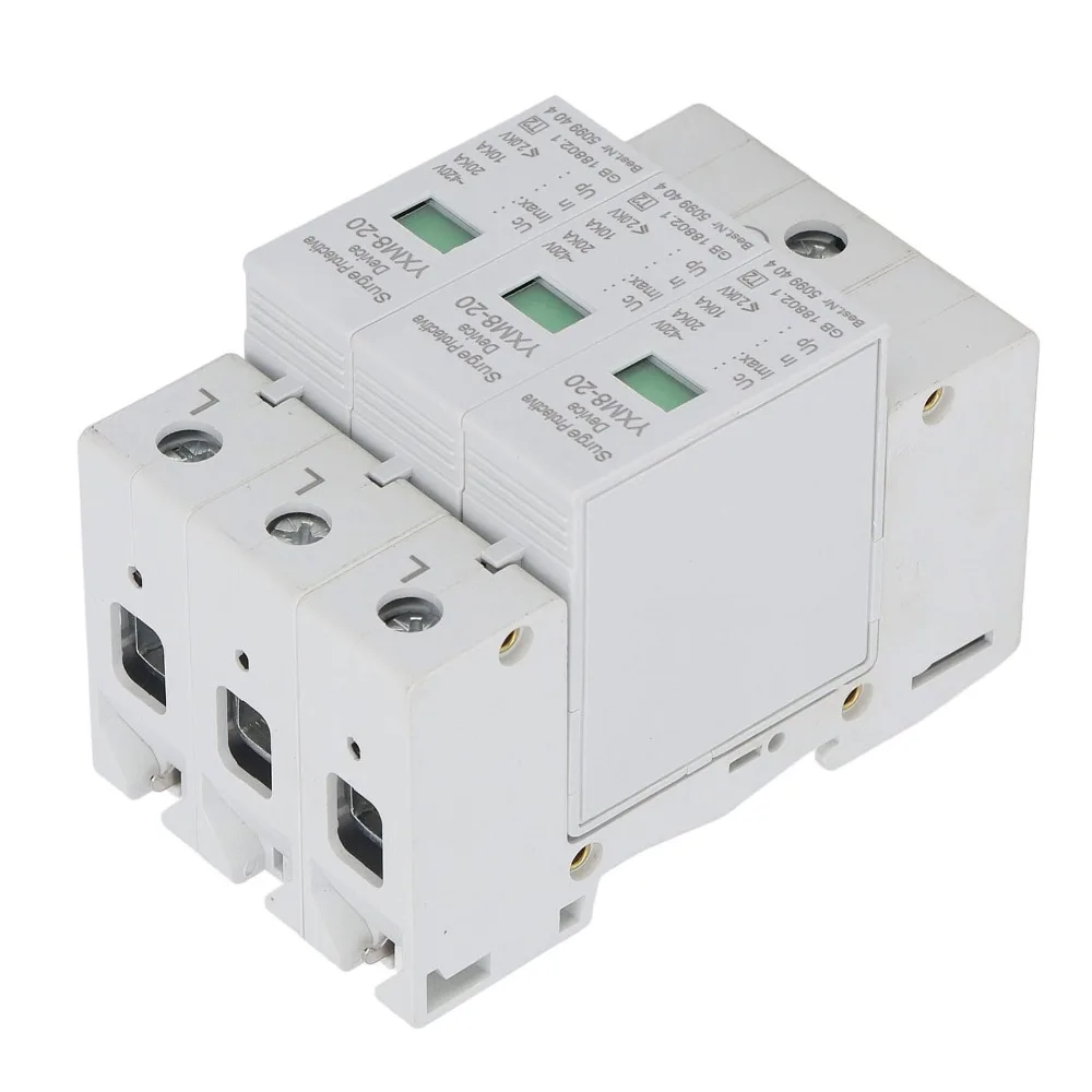 Easy Install 3P Protective Device 420V 20KA Arrester Device Lightning Protection Office Building
