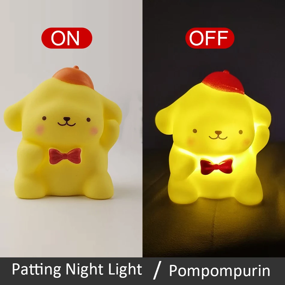 جديد Kawaii Sanrios ضوء الليل المينا سحابة الكرتون غرزة Kuromi Cinnamoroll Pochacco مصباح طاولة صغير تضيء الديكور
