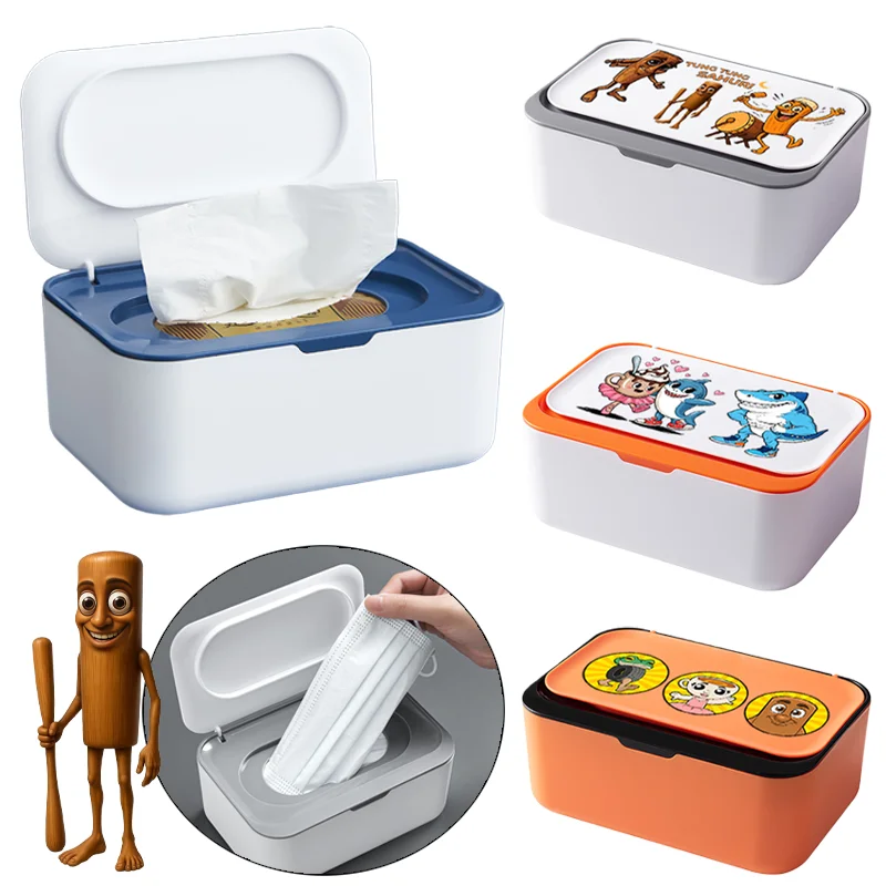 صندوق مناديل Brainrot الإيطالي حامل مناديل بلاستيكية كرتونية للمنزل وغرفة المعيشة وغرفة الطعام ومنظم صندوق تخزين الأنسجة #1