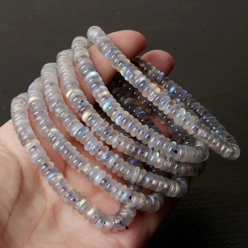 

Серый лунный свет, счеты, браслет с бусинами-разделителями, лаолит, ручная веревка, плоские бусины из лунного камня, новые ювелирные изделия в китайском стиле