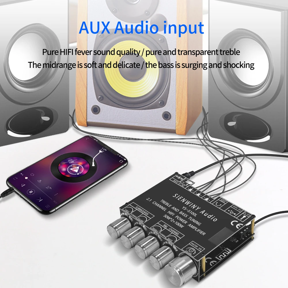 2.1 3 Channel Audio Amplifier Module Bluetooth-compatible 5.1 CS8673E Amplifier Board DIY Home Audio Supports Phone APP Control