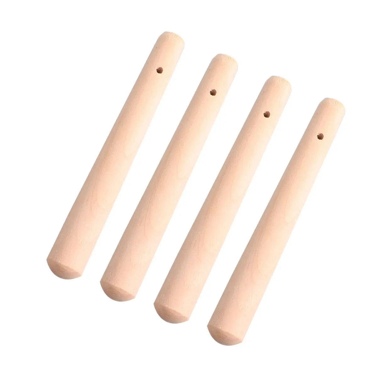 4 قطعة الغذاء الخشبي الخالط الخشب الطبيعي مدقة مقبض طويل تصميم مريح لطحن هريس الصلصات الحساء موخيتو كوكتيل #5