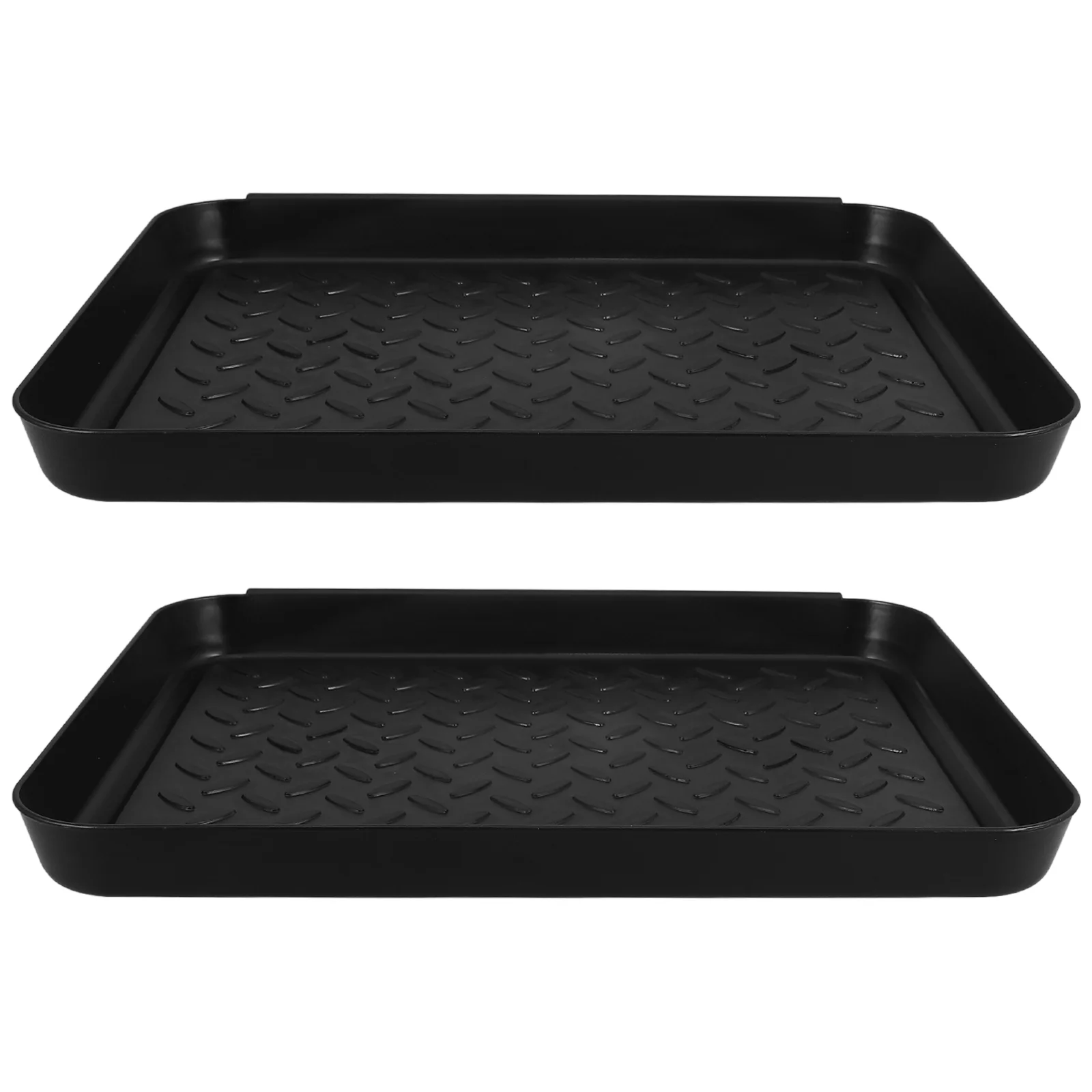 

3pcs Large Plastic Boot Tray Waterproof Shoe Mat Tray for Indoor Entryway Mat Shoe Cleaning Mat Entryway Shoe Storage Black