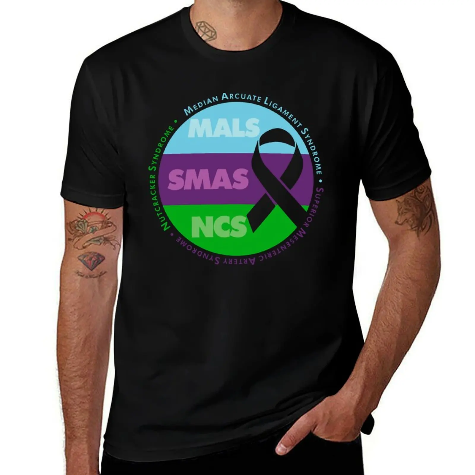 

MALS, SMAS, NCS (Clear Ribbons) T-Shirt mens graphic t shirts t shirt for man T-Shirt
