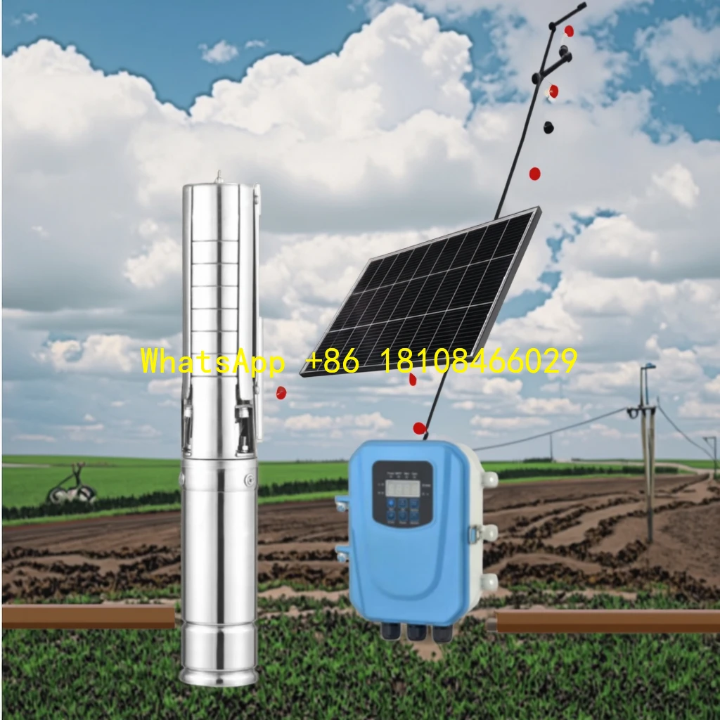 

China Factory 3.5 220V 4inches Big Flow High Speed 92m Deep Well Solar Irrigation System Water Pump