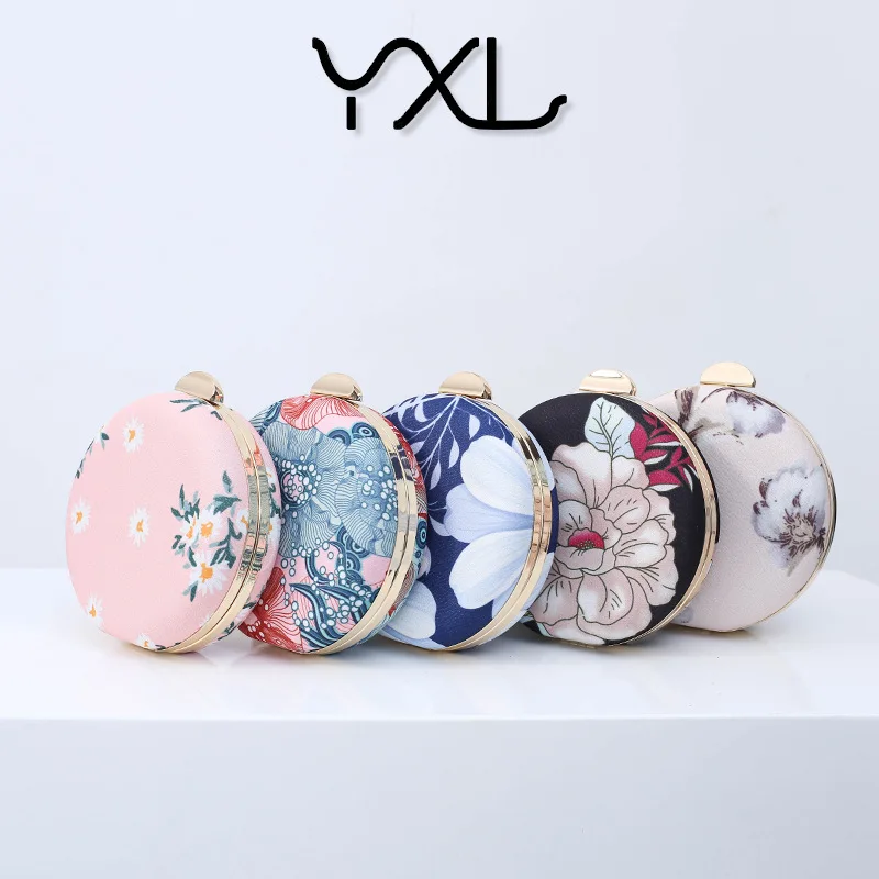 

Japanese-Style Floral Print Mini Drum Bag Ins Fashionable Versatile Round Bag Luxurious Single-Shoulder Chain Crossbody Bag
