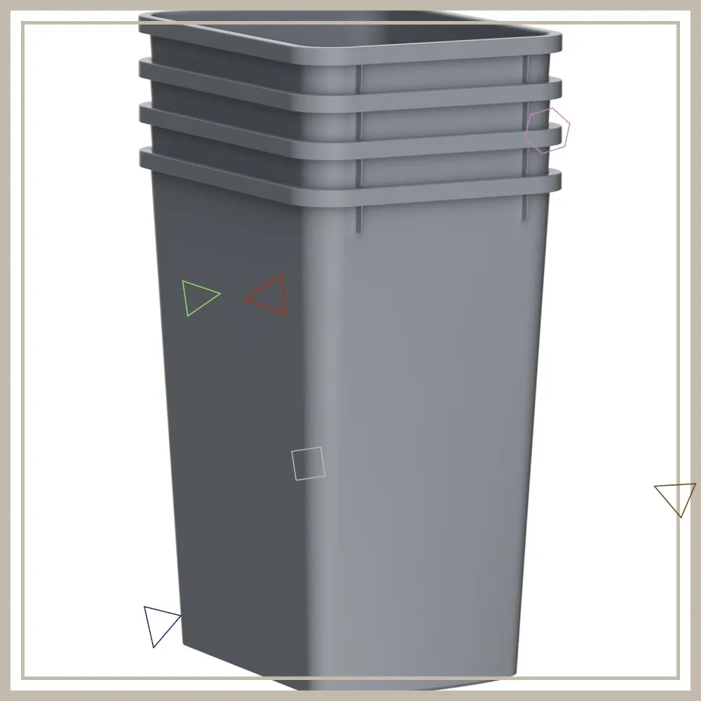 

Набор из 4-х узких мусорных баков для кухни, 35QT, серые, легкие и прочные, для установки под раковину, в ванной, офисе, легко чистятся