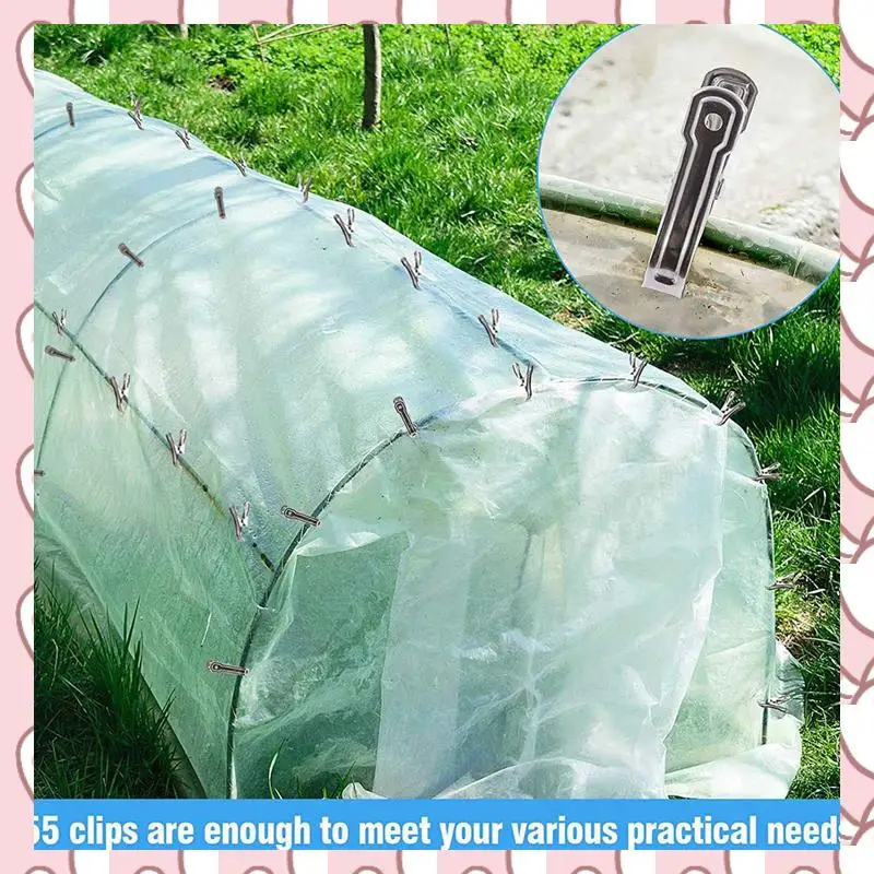 HHTL 120 PCS Garden Clips,Greenhouse Clamps Stainless Steel,Greenhuose Clips For Netting,Have A Strong Grip