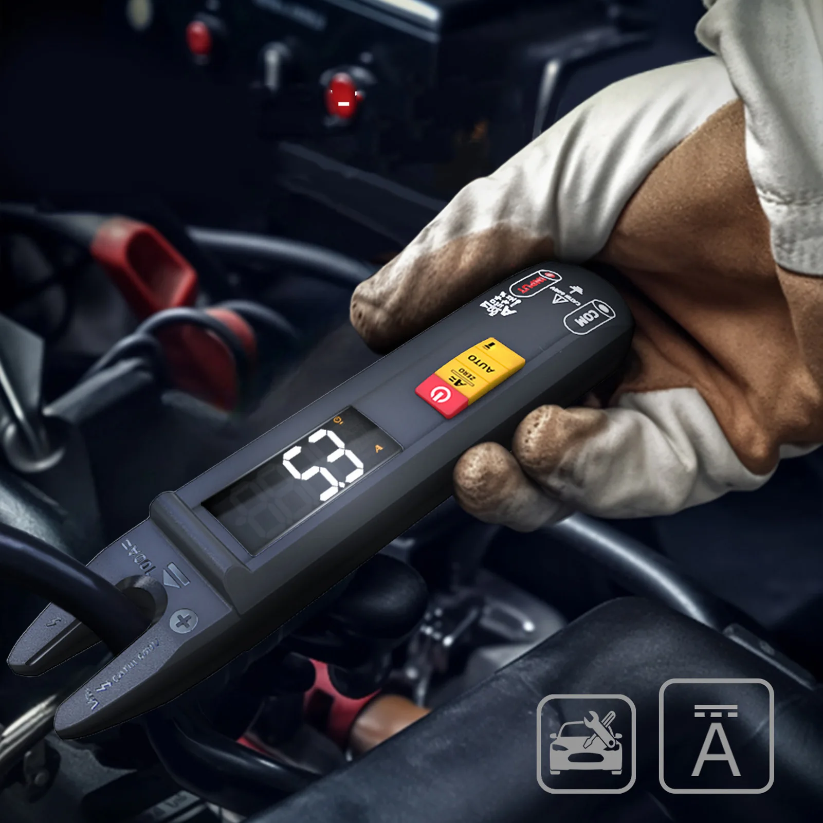 Misuratore di corrente CA Pinza amperometrica Multimetro digitale Misuratore di corrente di tensione con portata automatica ad alta precisione con torcia Amperometro 100A