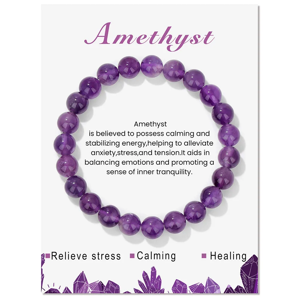 Trend ige Naturstein perlen Tigerauge Armband 8mm runde Amazonit Howlite Quarz Perlen elastische Armbänder Frauen Männer Yoga Schmuck – Detail 6