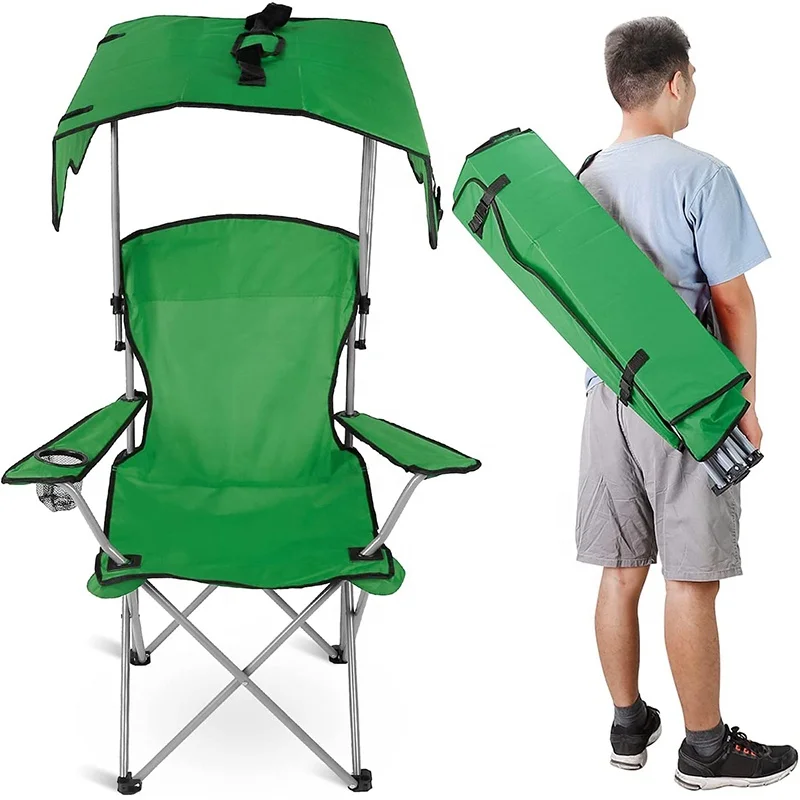 

Summer Sunshade Beach Fishing Chair Lightweight Foldable Hiking Folding Foldable Camping Chair with Canopy