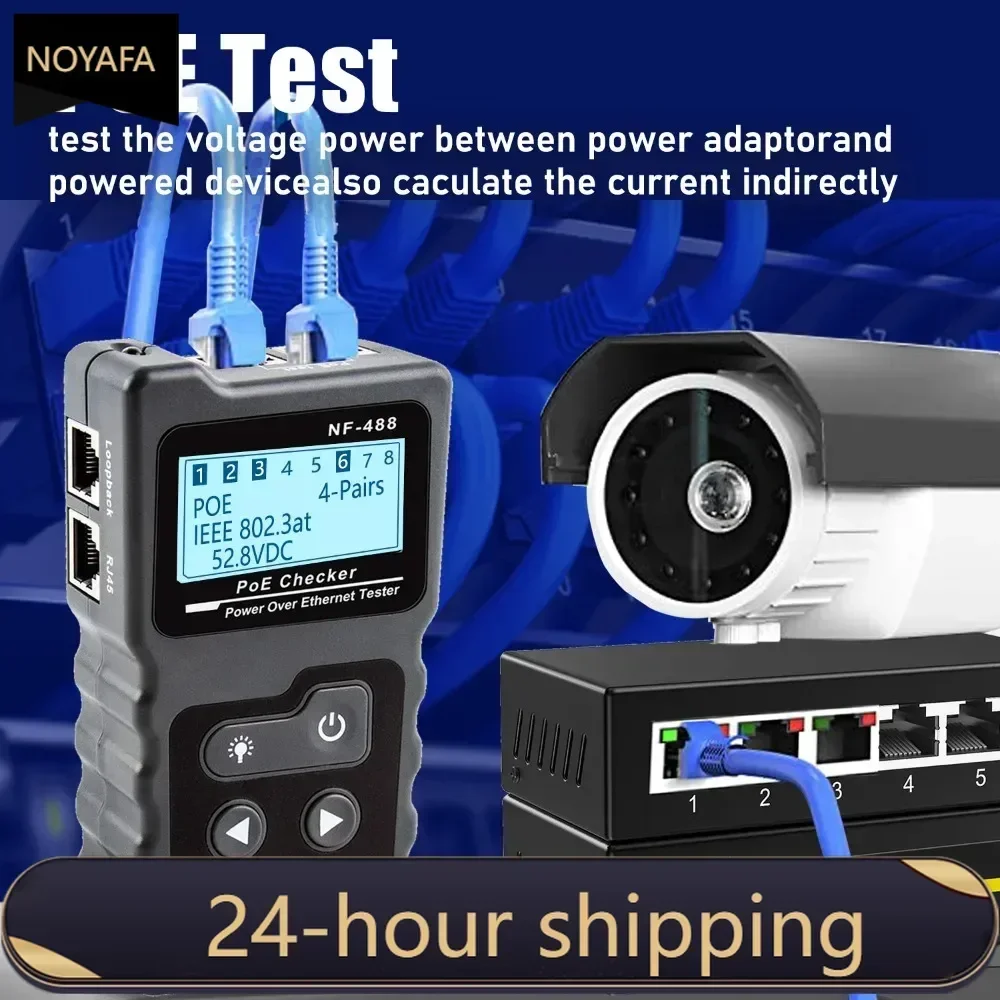 NOYAFA NF-488 PoE Тест питания Сетевой кабель Трекер Устройство проверки напряжения через Ethernet Cat5 Cat6 Онлайн-тестер Lan Инструменты Переключатель NOYAFA NF-488 PoE Тест питания Сетевой кабель Трекер Устройство проверки напряжения через Ethernet Cat5 Cat6 Онлайн-тестер Lan Инструменты Переключатель