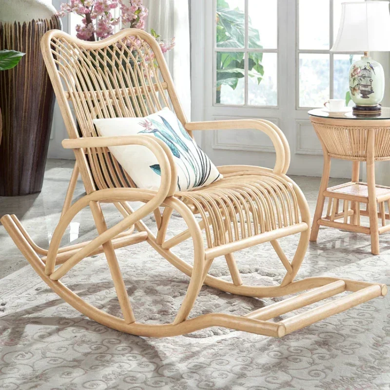 Rattan-Schaukelstuhl, Rattan-Stuhl, Heim-Liegestuhl, Rattan, gewebt, Freizeit