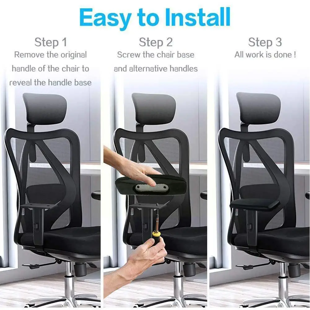 Office Chair Armrest Pad Elbow Game Chair Parts Arm Chair Computer Pad Handle Accessories Replacement Bracket Furniture Arm K0Z0