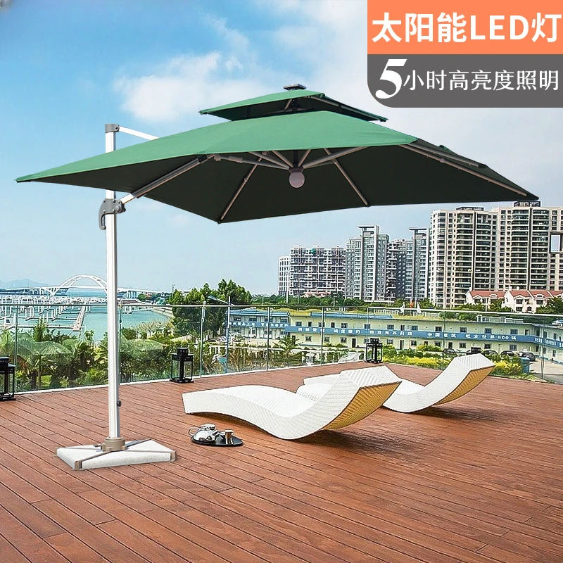 

Outdoor Sun Umbrella Solar LED Umbrella Courtyard Store Summer Guard Booth Security Umbrella