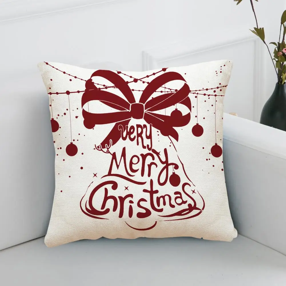 Xmas Pillow Slip Festive Christmas Pillow Covers Durable Non-fading Elk Snowman Print for Stylish Holiday Decor Throw Pillow