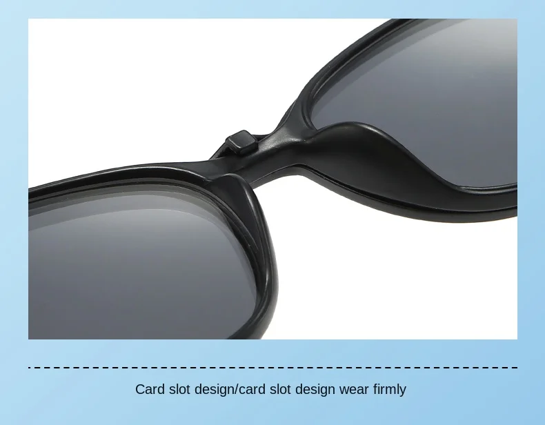 VCKA 6-in-1 Myopie-Polarisierte Sonnenbrille, transparenter grauer Rahmen, für Männer und Frauen, Clip-Magnetbrille, individuelle optische Brille, -0,5 bis -10 – Detail 10