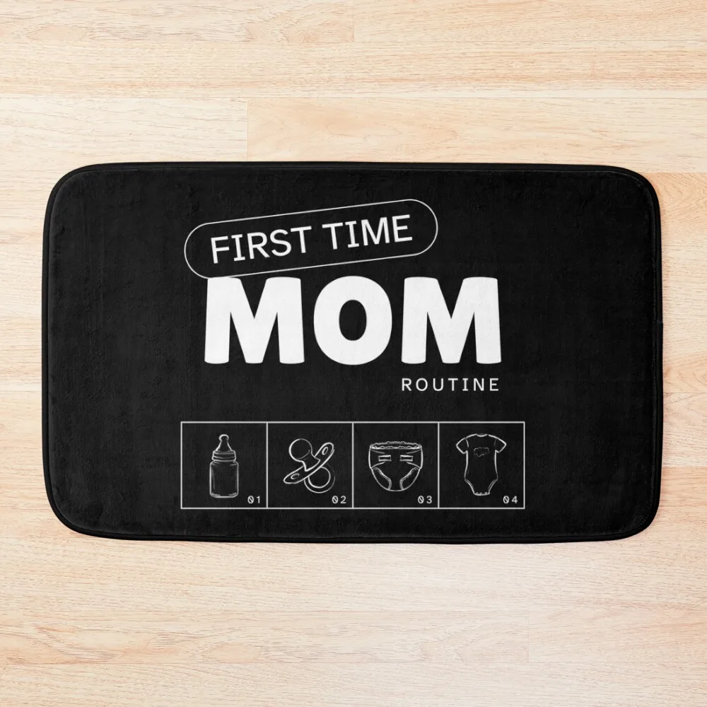 First time mom routine with illustration Bath Mat Carpet Rug Absorbent Carpet For Bathroom Mat