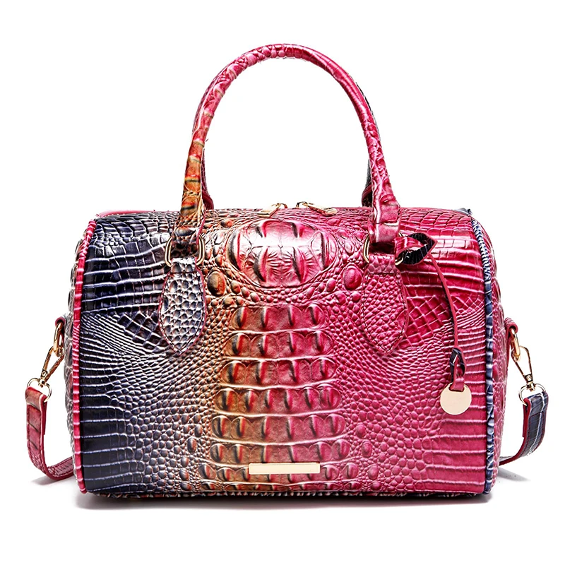 Torebka z krokodylem z górnym uchwytem dla kobiet torby skórzane Crossbody modna torba o dużej pojemności z paskiem na ramię damska dojeżdżająca do pracy