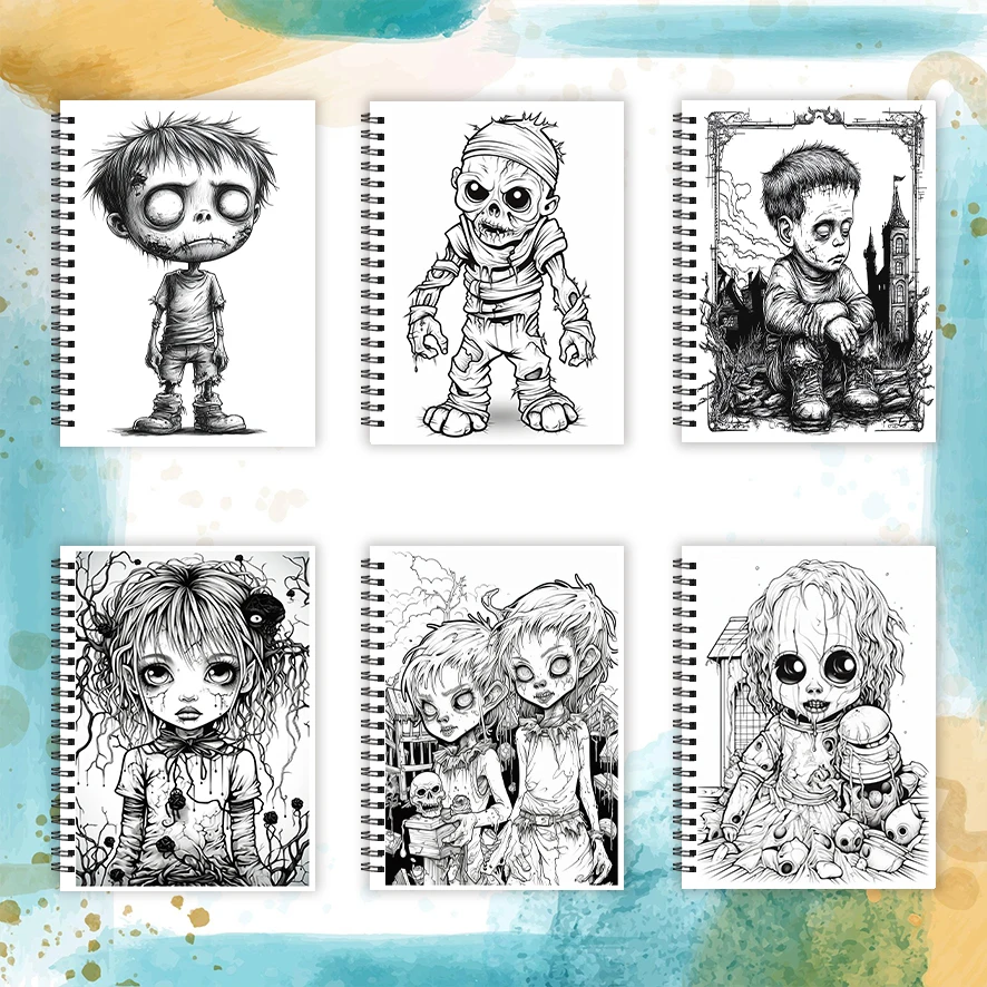 Adult Coloring Book - 8.3x 11.2 Inch 32 Pages Scary Doll Coloring Book - Helps Reduce Stress and Ease Emotions