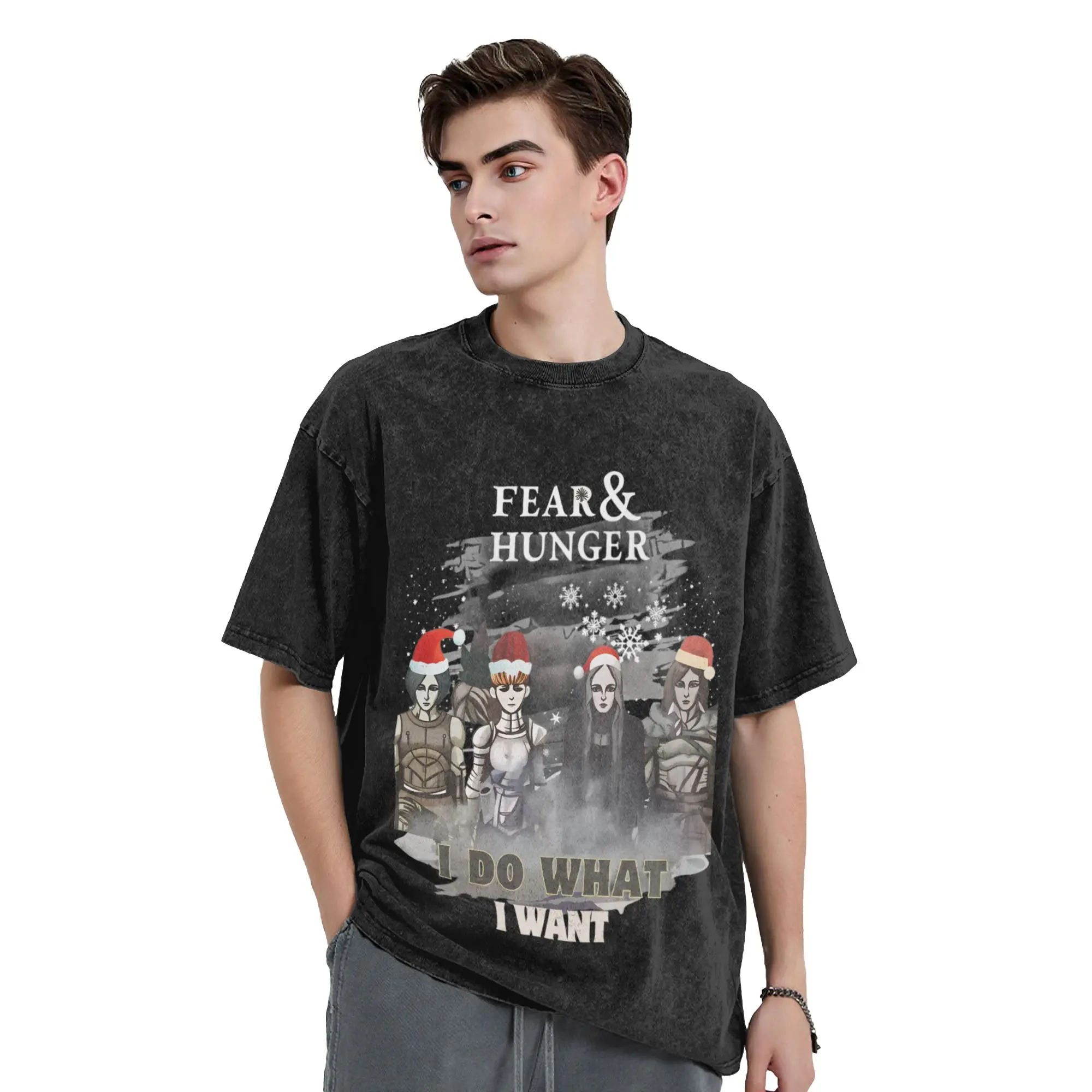 الخوف والجوع Termina تي شيرت للرجال القطن الخالص مضحك تي شيرت جولة الرقبة تيز قصيرة الأكمام قمم الصيف