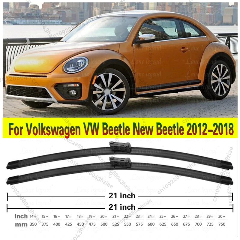 Für Volkswagen VW Käfer New Beetle 2012-2018 Frontscheibenwischerblätter 2 Stück Windschutzscheiben-Fenster-Zubehör 2015 2016 2017