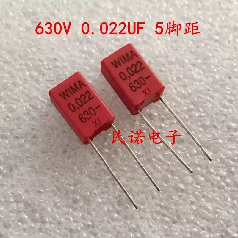 Немецкий конденсатор Weima WIMA MKP2 630V 0.022UF 223 22nf, расстояние между выводами 5 мм