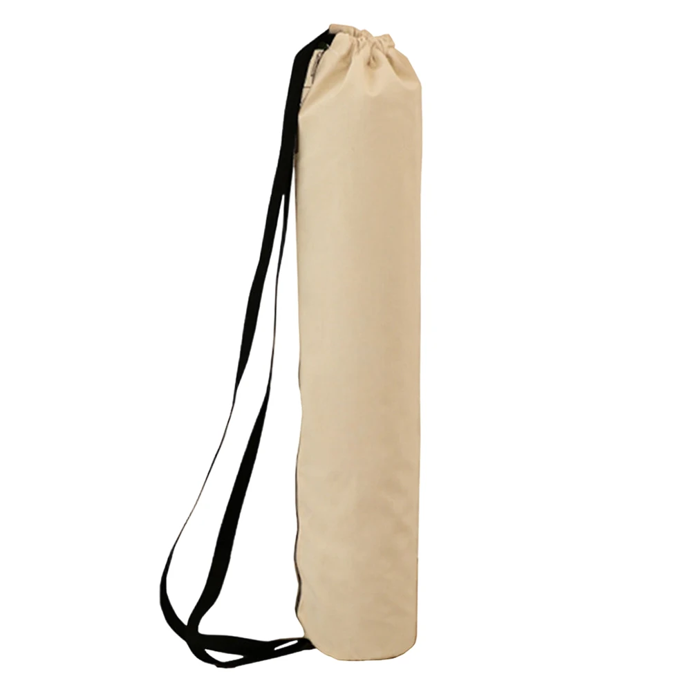 Canvas Yoga Mat Carrier Bag with Adjustable Shoulder Strap Wide Zipper and Drawstring Closure for All Standard Mats