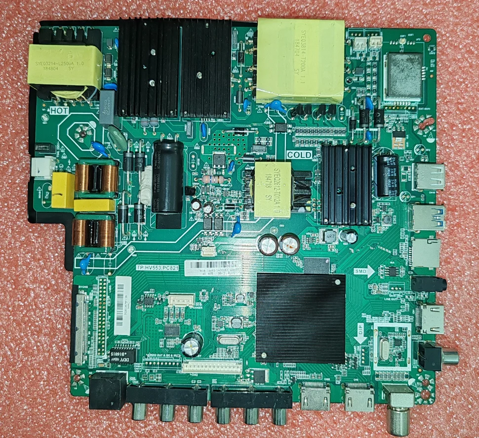 

TP.HV553.PC821 4K 3-in-1 TV motherboard 1G+8G Android tested well, physical photo for 138w 600mA, 99v-155V