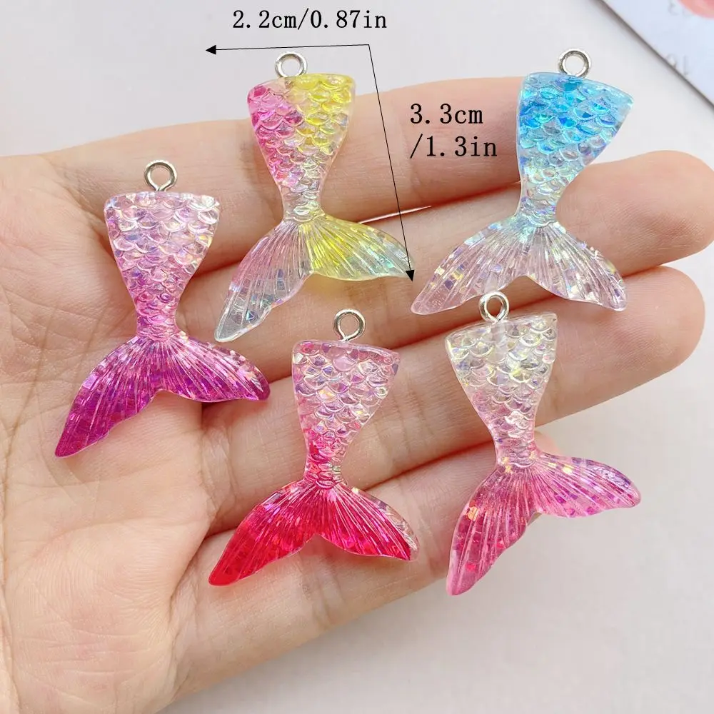 10 PCS Cute Shiny Mermaid Tail Pendants, DIY Resin Accessories Earrings Pendant Keychain Bracelet Jewelry Making Accessories