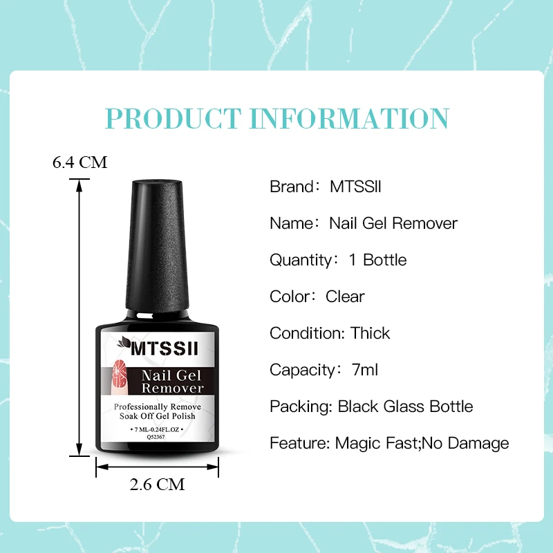 マジックジェルネイルポリッシュリムーバー,UV LEDクリーナー機能,ツール,ガラス瓶,3〜5分,7ml
