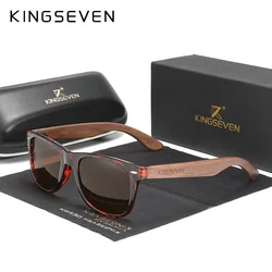 KINGSEVEN Fashion Walnut Sunglasses Men's Wood Polarized Glasses Glasses Handmade UV400 Protect Eyewear Anti-reflection Retro