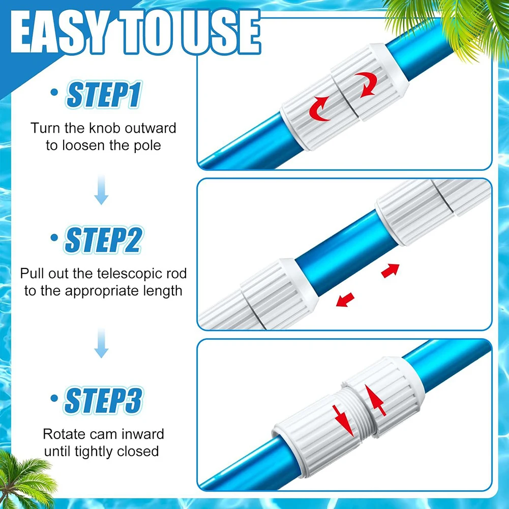 2Pcs Pool Pole Cam Locks Replacement Connectors Swimming Pool Telescoping Pole Connector Joint Pool Rod Accessories