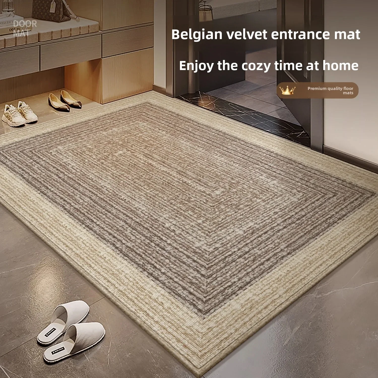 2026 New Arrival Belgium Velvet Doormat Premium Outdoor Front Door Carpet Home Entryway Hallway Entrance Floor Mat