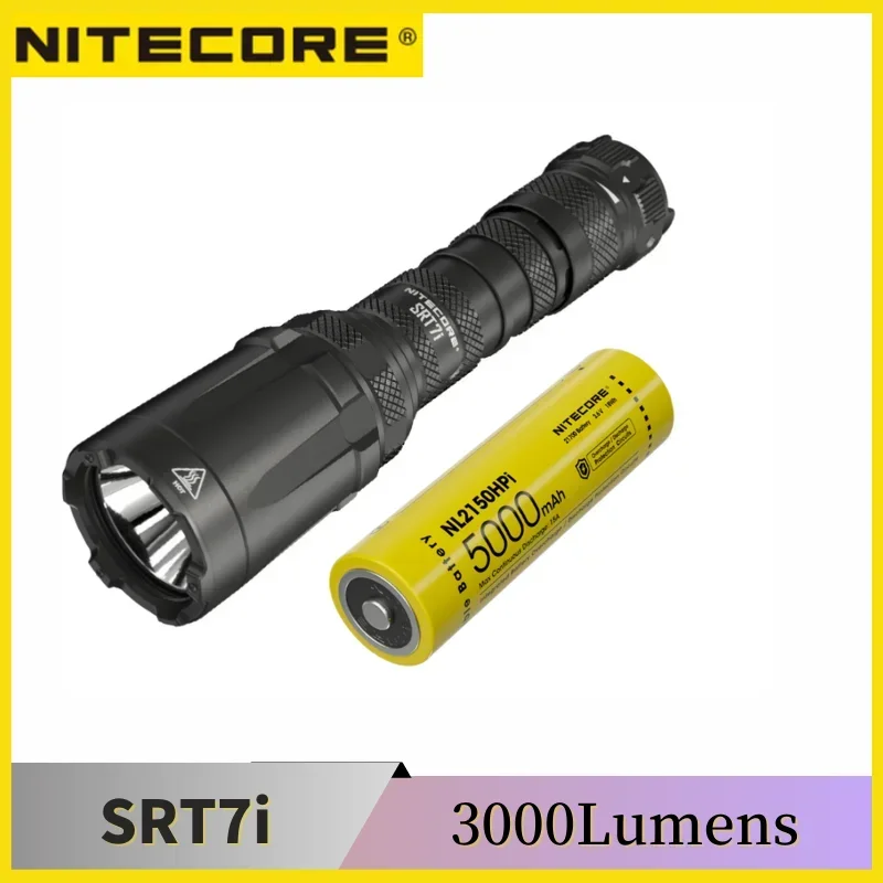 tocha stepless ajuste de brilho lanterna tatica smartring 3000 lumens max 580m bateria nl2150hpi nitecore srt7i 01