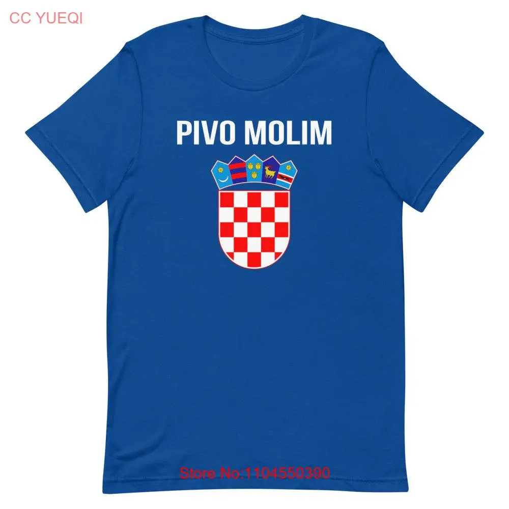 Pivo Molim Beer Please Kroatisches T-Shirt Grb Republik Hrvatske Republika Hrvatska lange oder kurze Ärmel