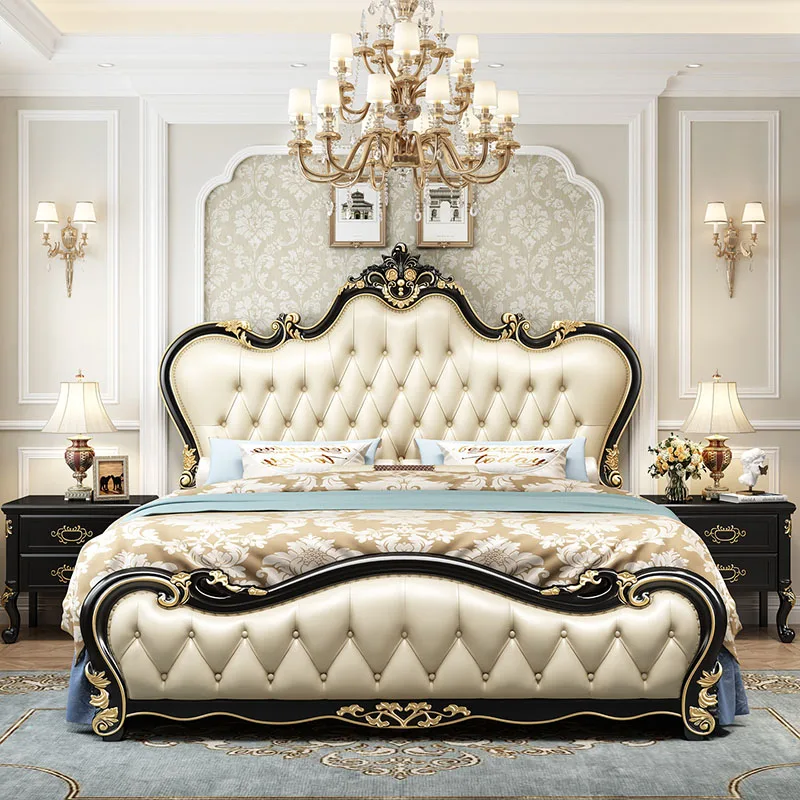 

#Modern Luxury Bed European Beauty Full Girls Frame Wooden Design Bed Princess Safe Letto Matrimoniale Lounge Suite Furniture
