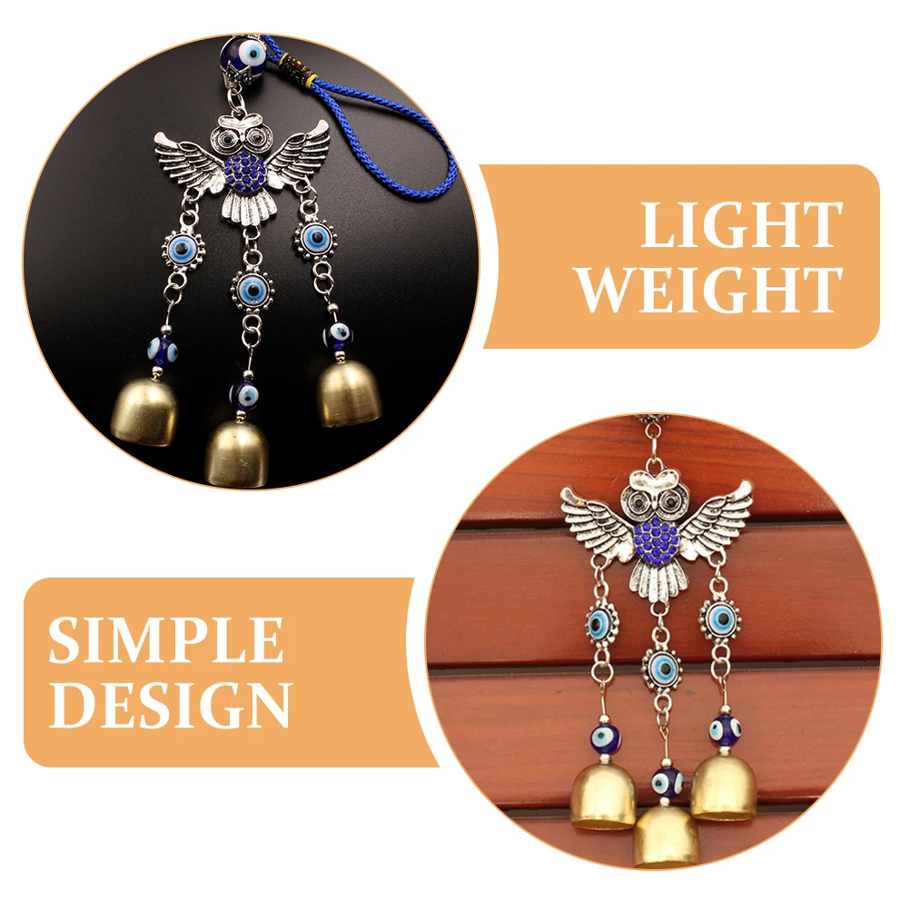 

Owl Pendant Eye Hanging Decor Blue Eyes Door Evil Eye Decoration Metal Charm Car Wall Door Accessories Home Windchimes
