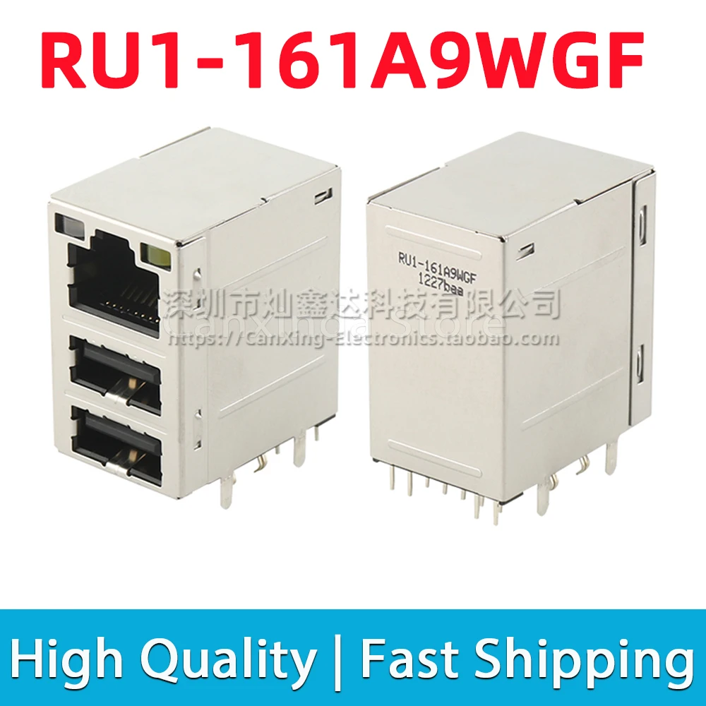 RU1-161A9WGF USB 2.0 RJ45 Джек стек сетевой порт вкладки до LED магнитного фильтра интерфейс коннектора 1000 Base-TX Fast Ethernet