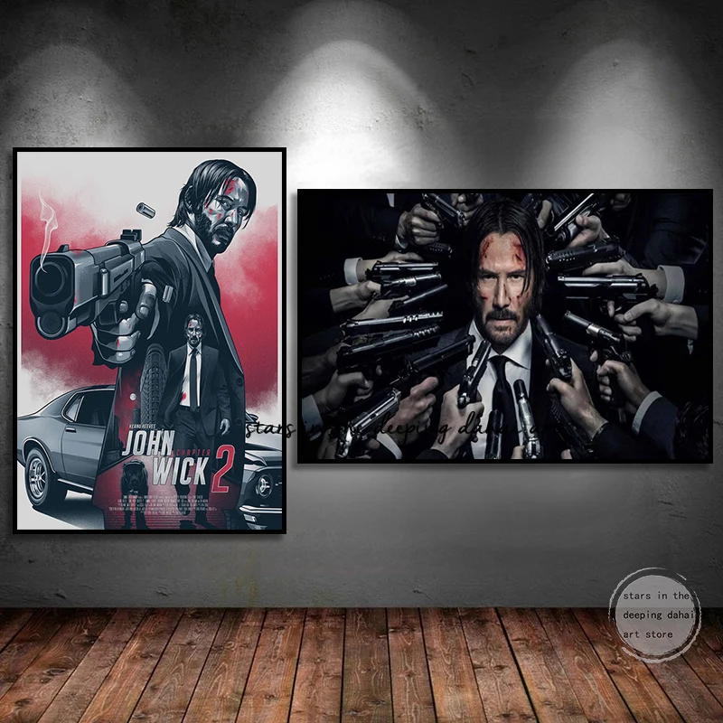 Classic Actor John Wick Character Thriller Movie Art Posters Canvas Painting Wall Prints Pictures Living Room Home Decor Cuadros