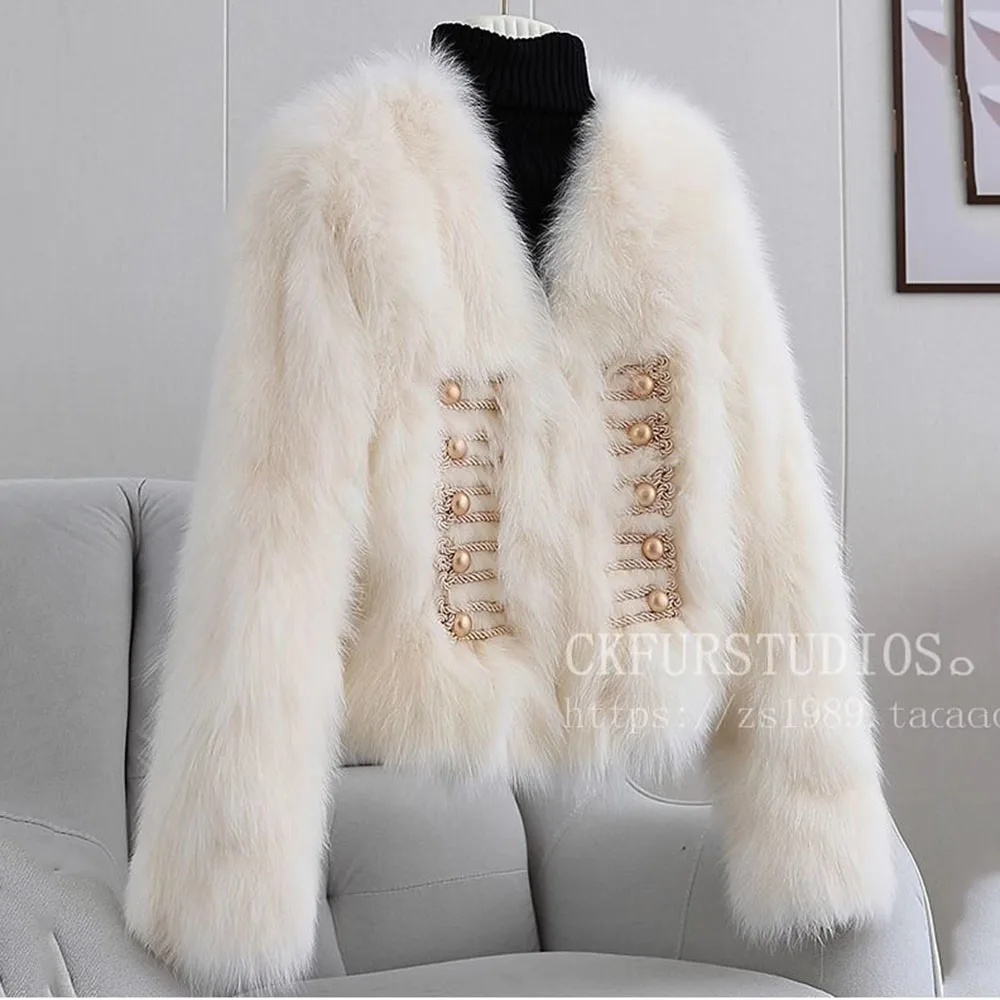 Estilo aristocrático britânico imitação de pele de raposa moda mao mao casaco feminino curto inverno temperamento senhoras casaco quente maré feminina.