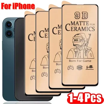 1-4 adet yumuşak mat seramik Film ekran koruyucu iPhone 14 13 12 Pro Max 11 XR XS X 8 7 artı SE20 anti-kırık değil cam filmi