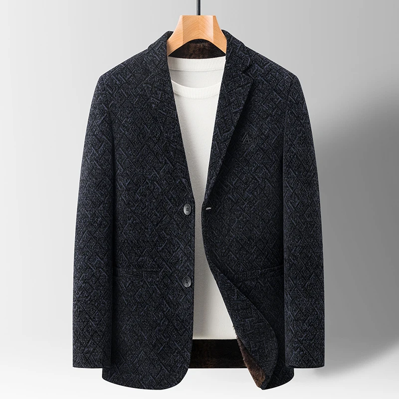 

High-end 2023 New Men's Fashion Handsome Everything Trend Smart Casual Polyester Autumn and Winter Blazers Single Breasted